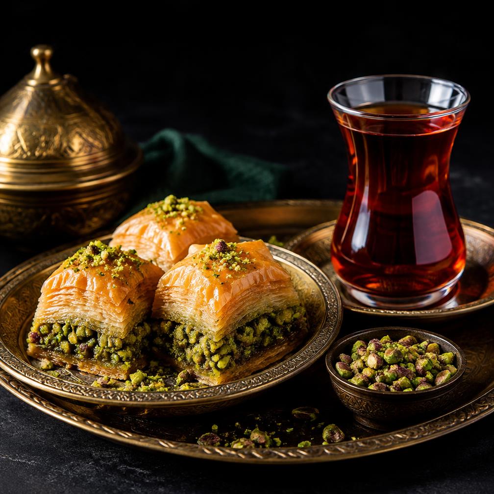 Baklava and Turkish tea