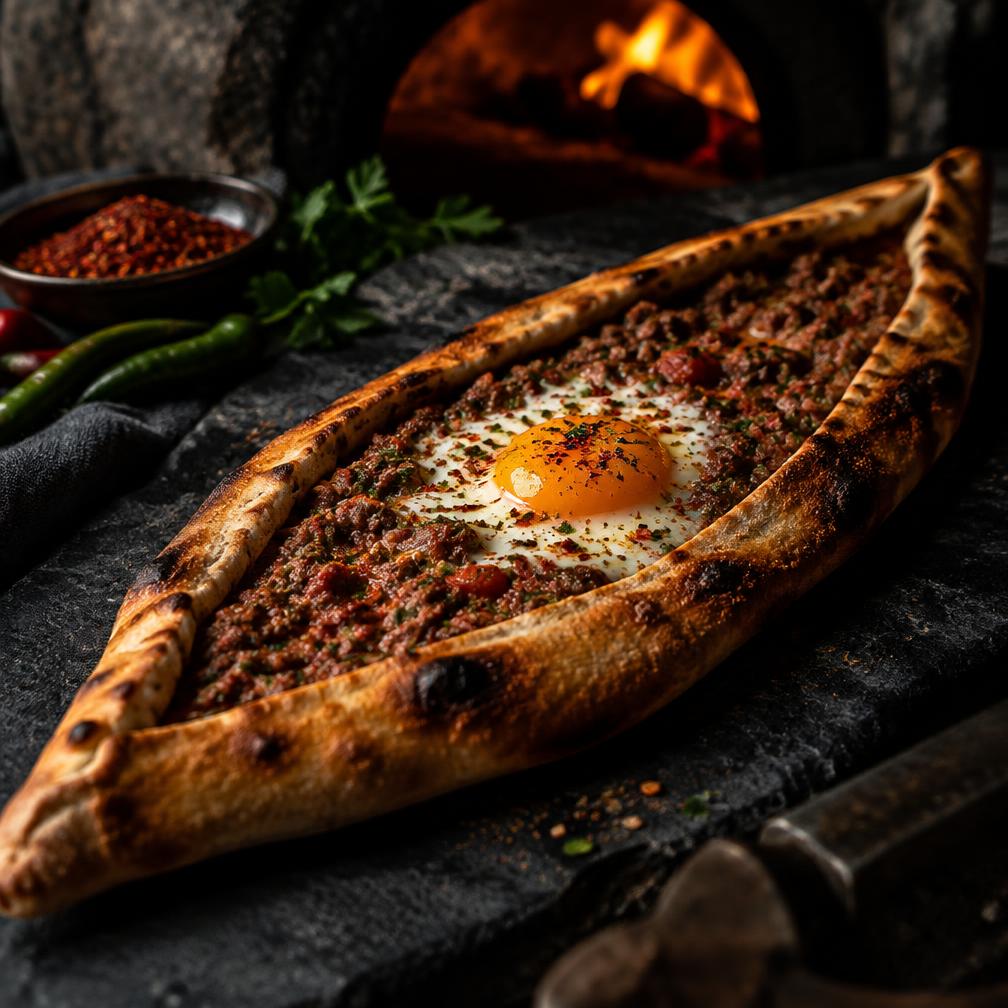 Pide from the oven